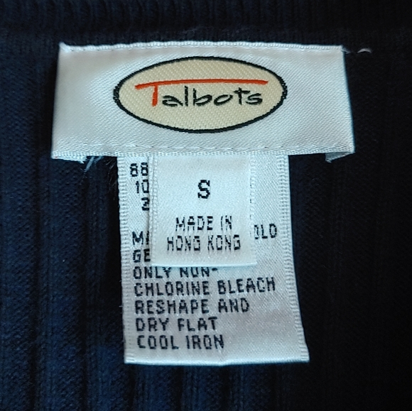 ♦️3 for $15 Talbots Navy Blue Knit Shell Top - Picture 7 of 10